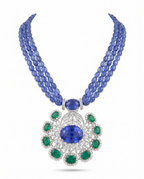 Violet Bead Floral Medallion Necklace