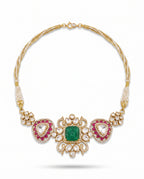 Carved Stone Bridal Collar Necklace