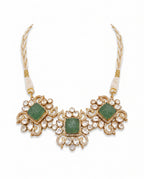 Triple Carved Stone Choker Necklace