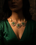 Triple Carved Stone Choker Necklace