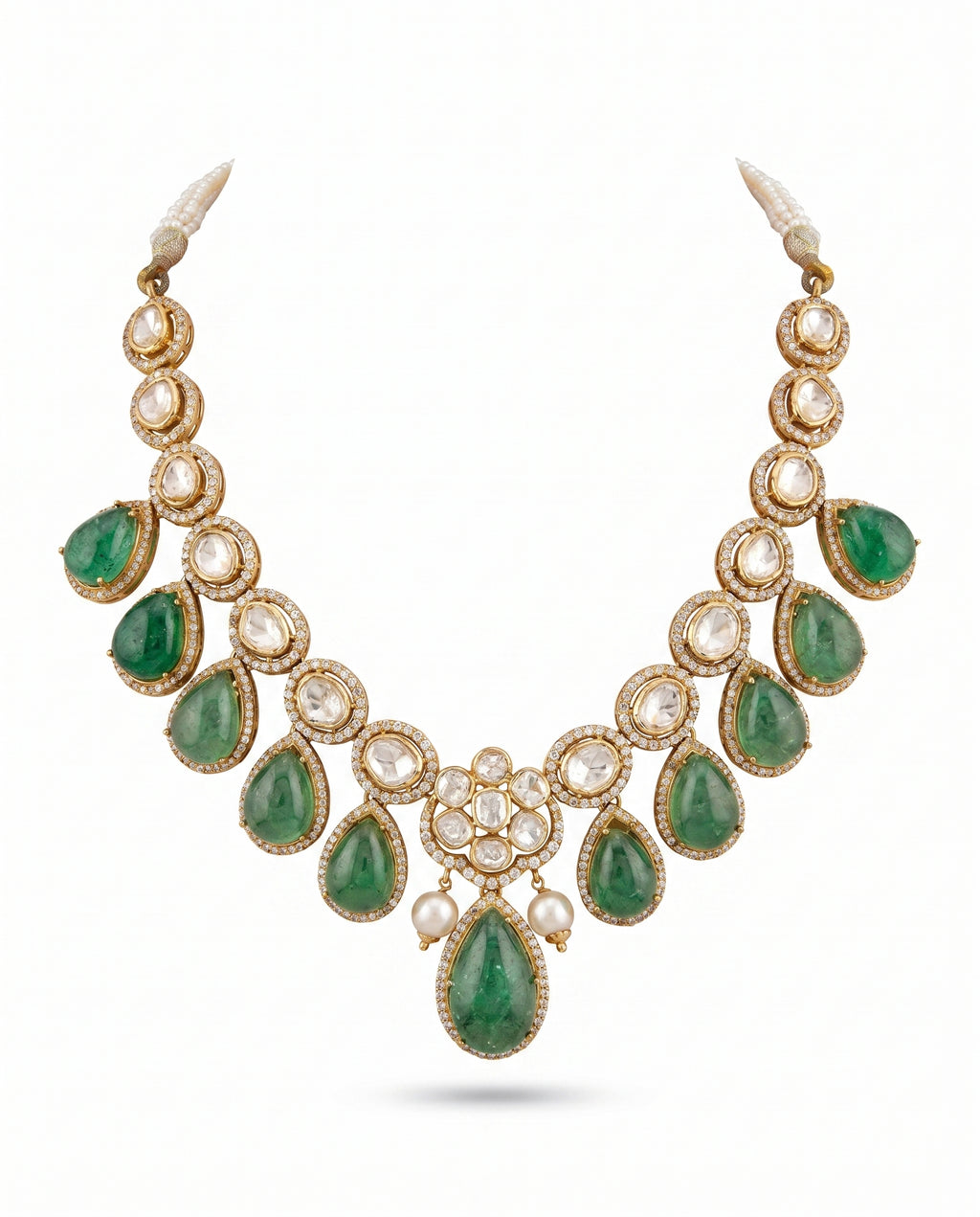 Cabochon Drop Cascade Necklace
