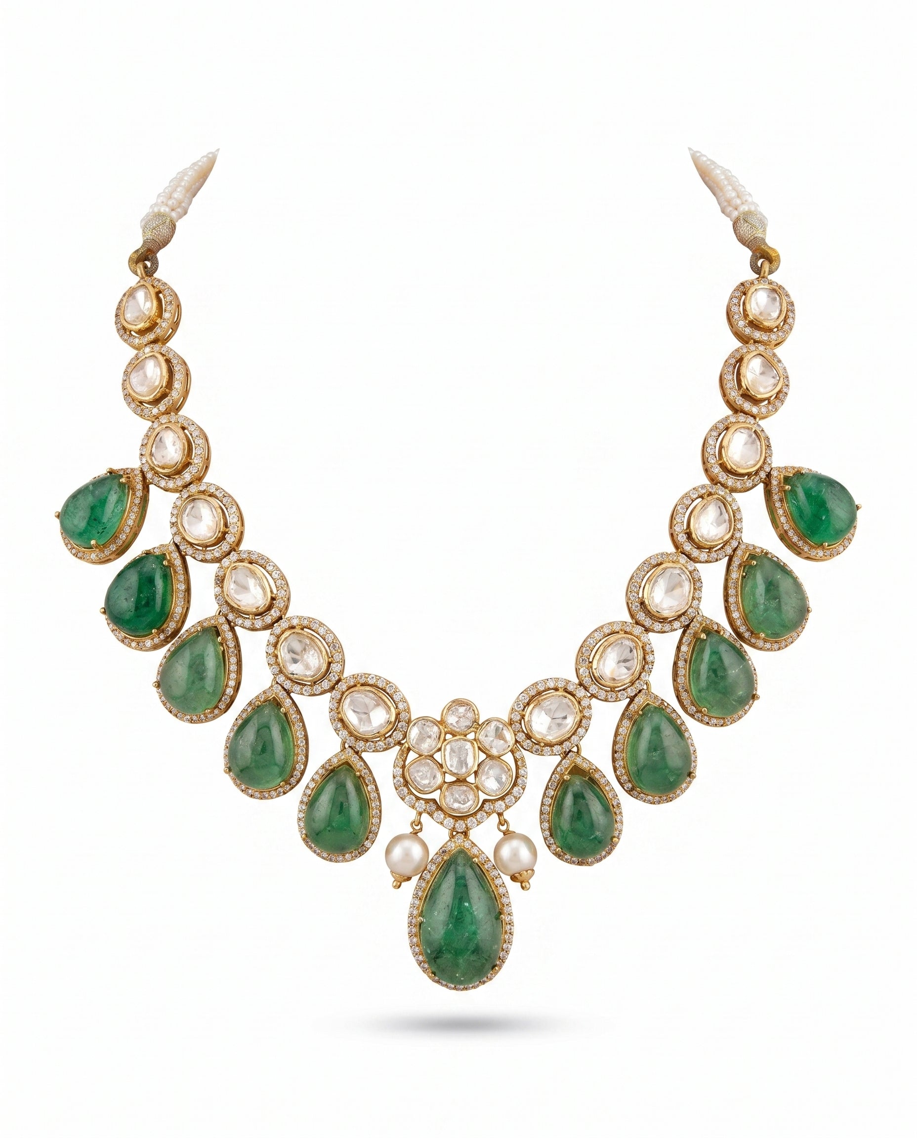 Cabochon Drop Cascade Necklace