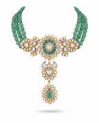 Green Bead Pendant Drop Necklace