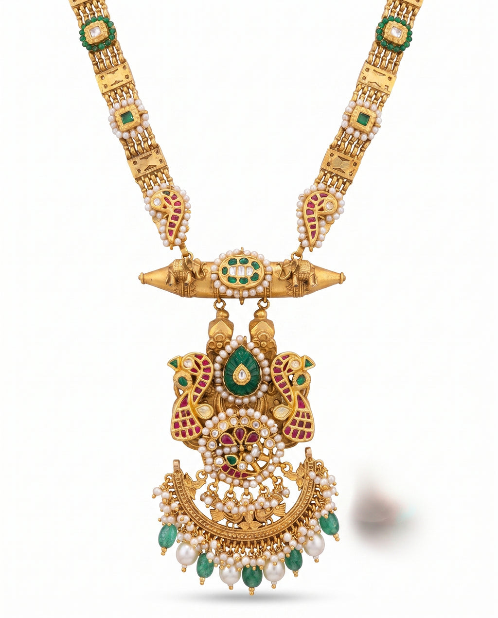 Temple Peacock Long Necklace