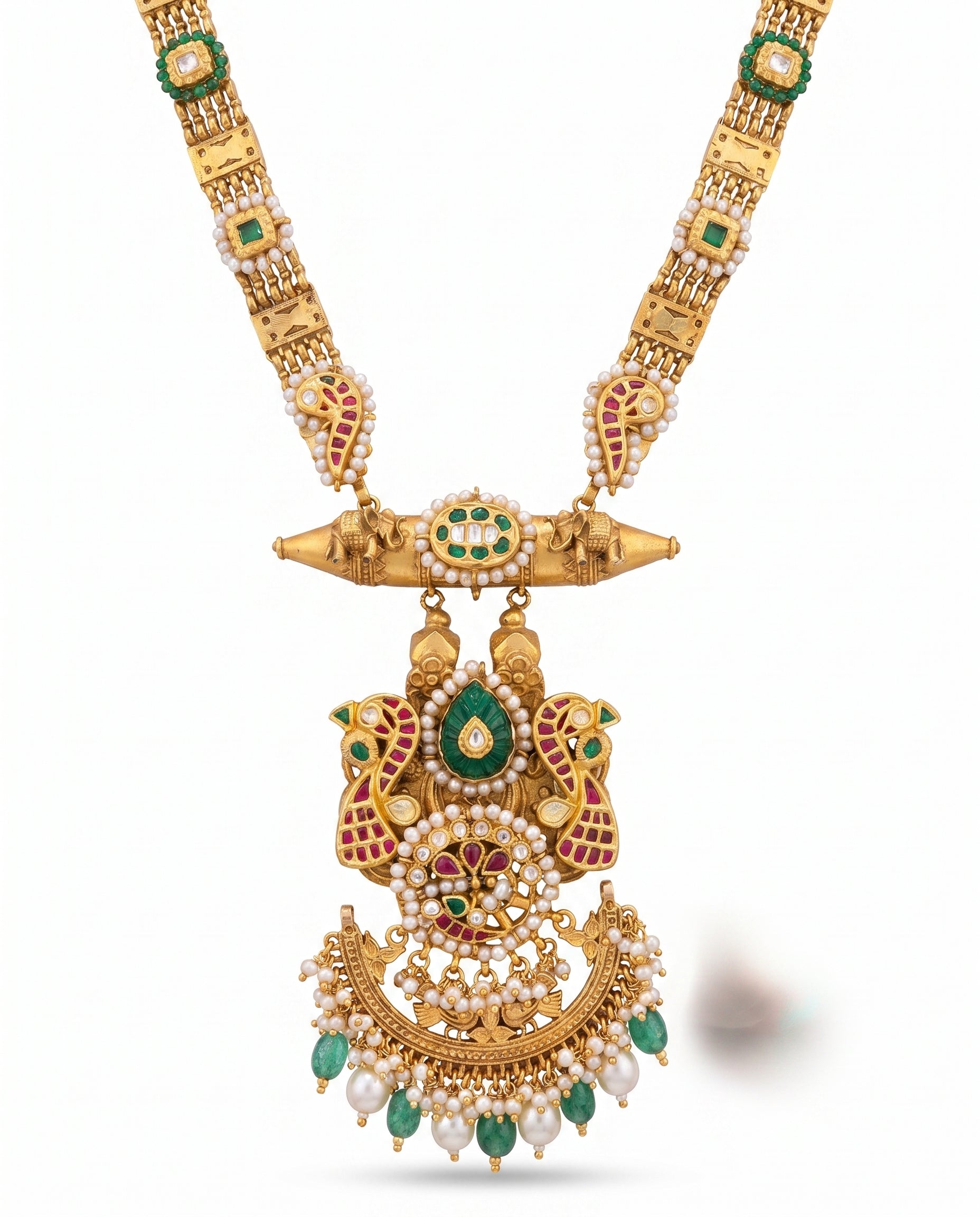 Temple Peacock Long Necklace