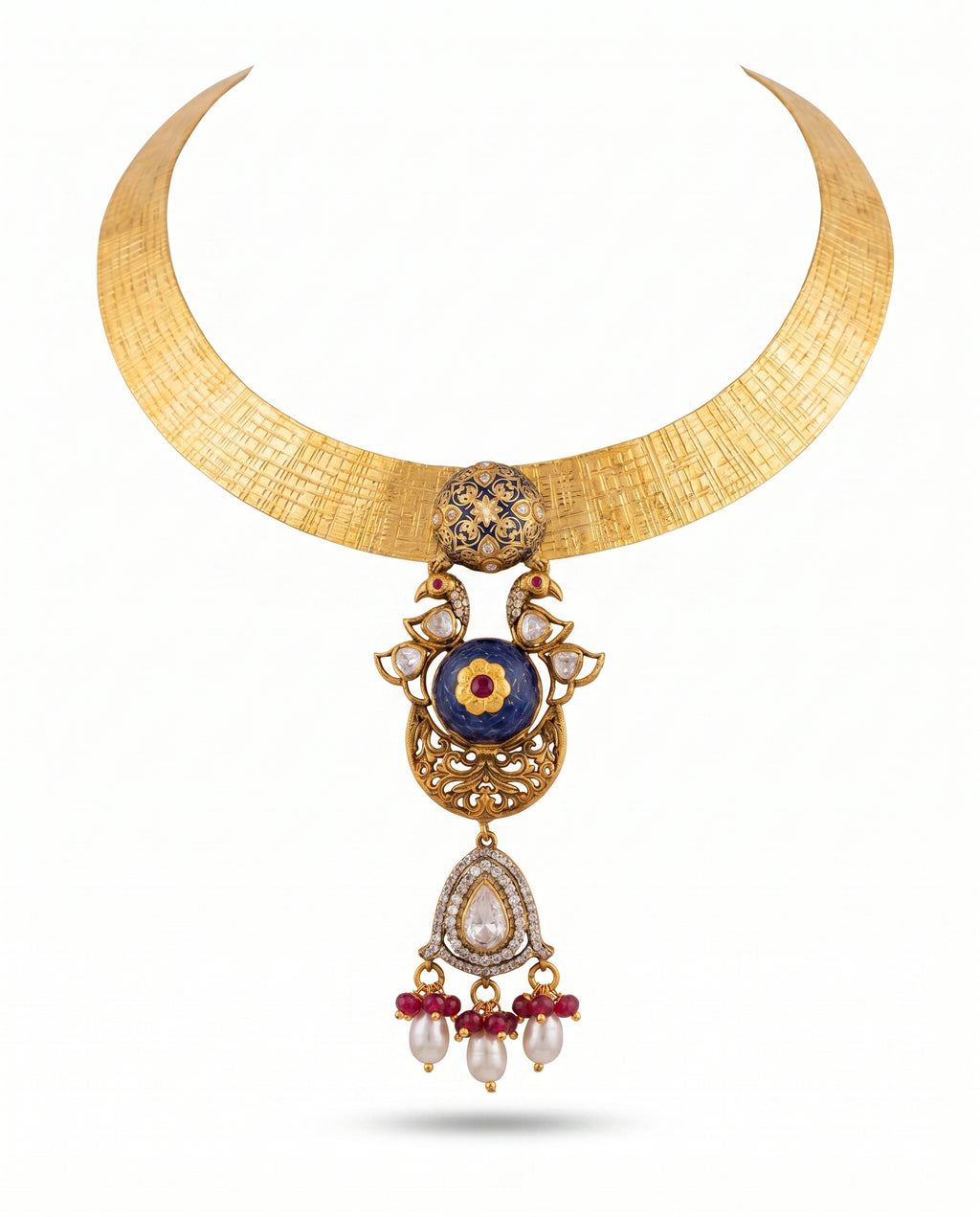 Enamel Peacock Torque Choker
