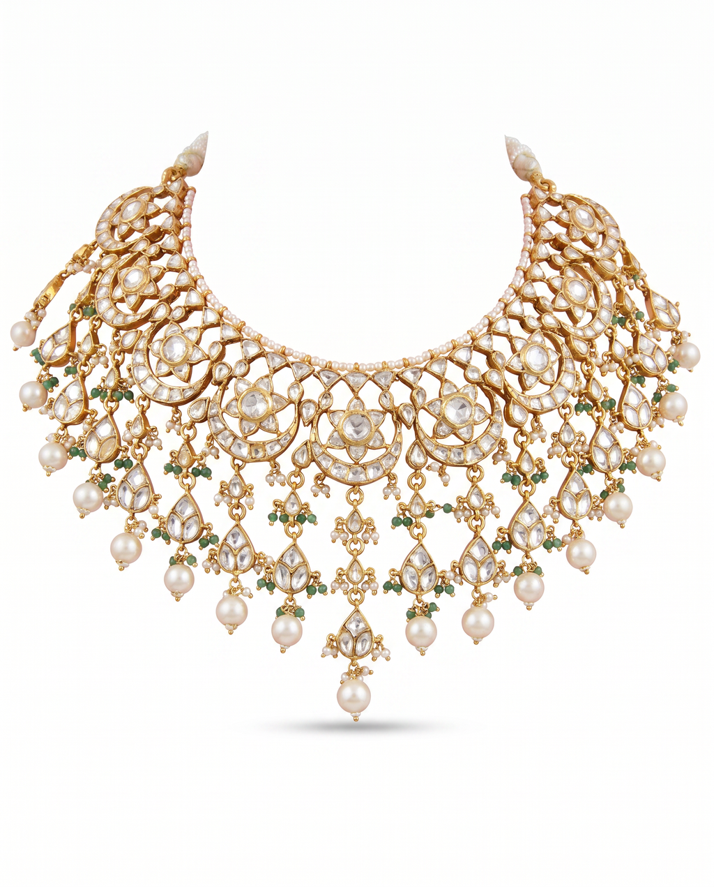 Floral Disc Waterfall Bridal Necklace