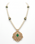 Enamel Globe Pearl Long Necklace