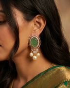 Carved Triple Pearl Drop Earrings