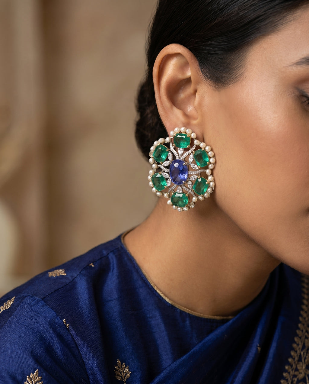 Seed Pearl Cluster Earrings