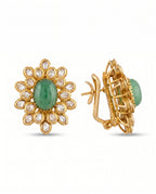 Cabochon Polki Sunburst Earrings