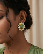 Cabochon Polki Sunburst Earrings
