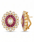 Oval Sunburst Stud Earrings