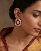 Oval Sunburst Stud Earrings