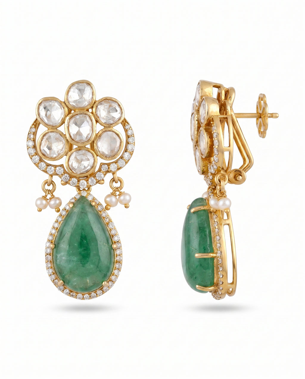 Cluster  Pear Drop Earrings