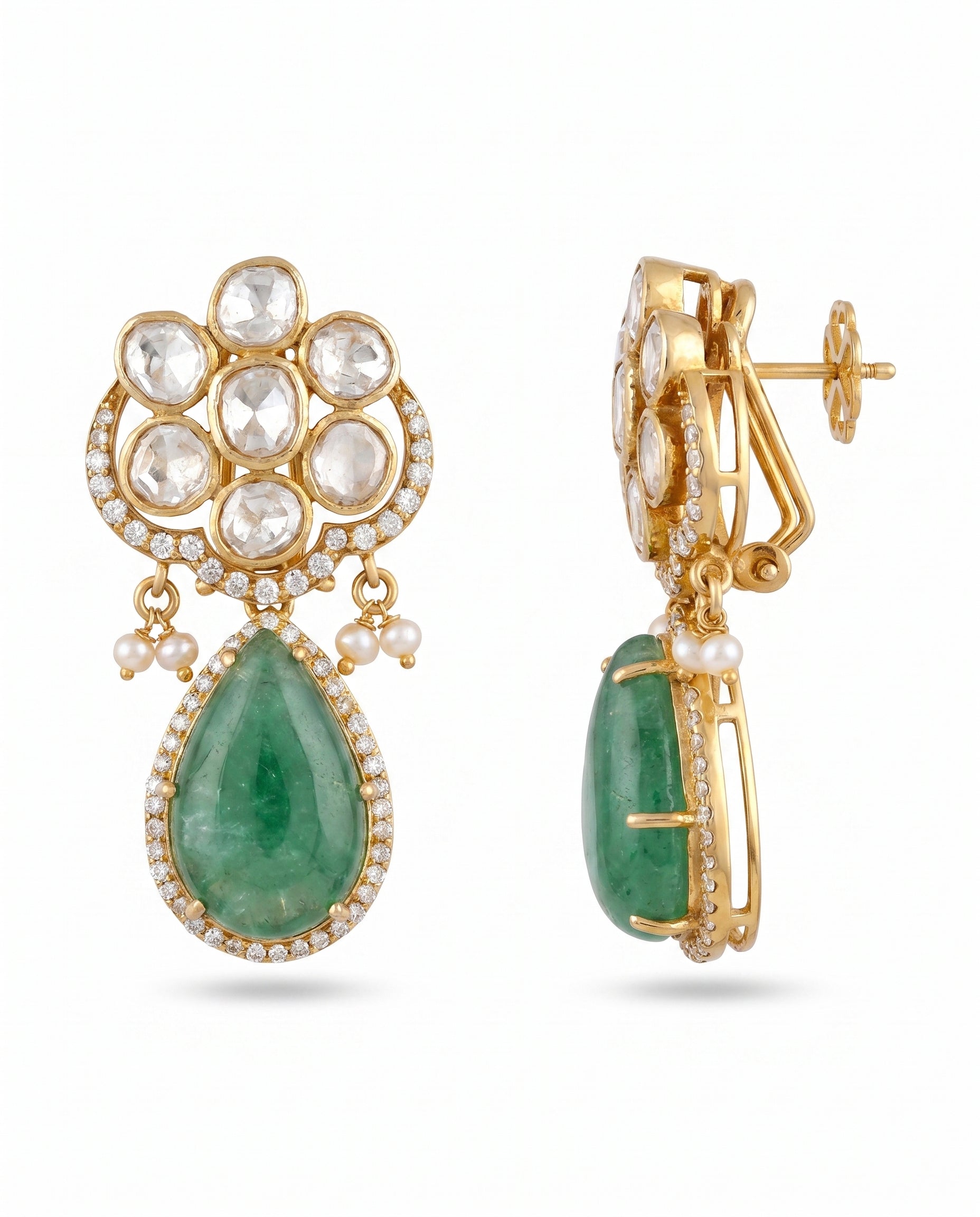 Cluster  Pear Drop Earrings