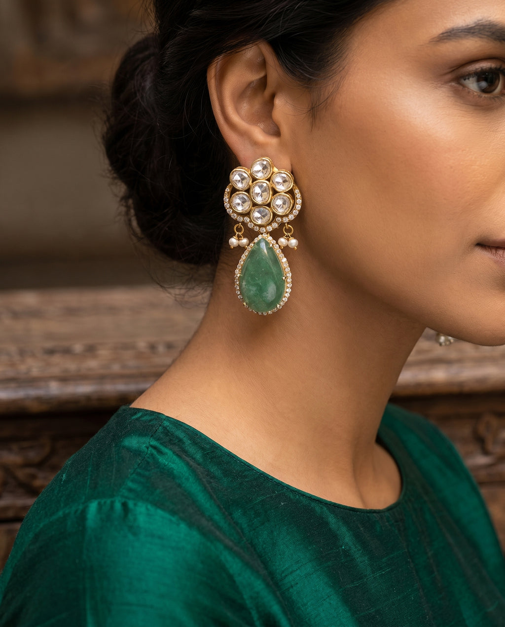 Cluster  Pear Drop Earrings