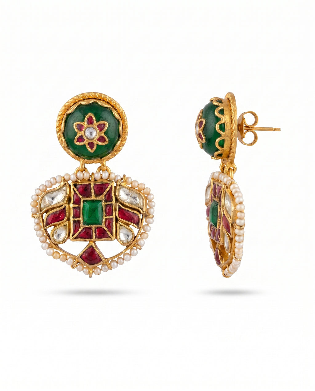 Jadau Seed Pearl Drop Earrings