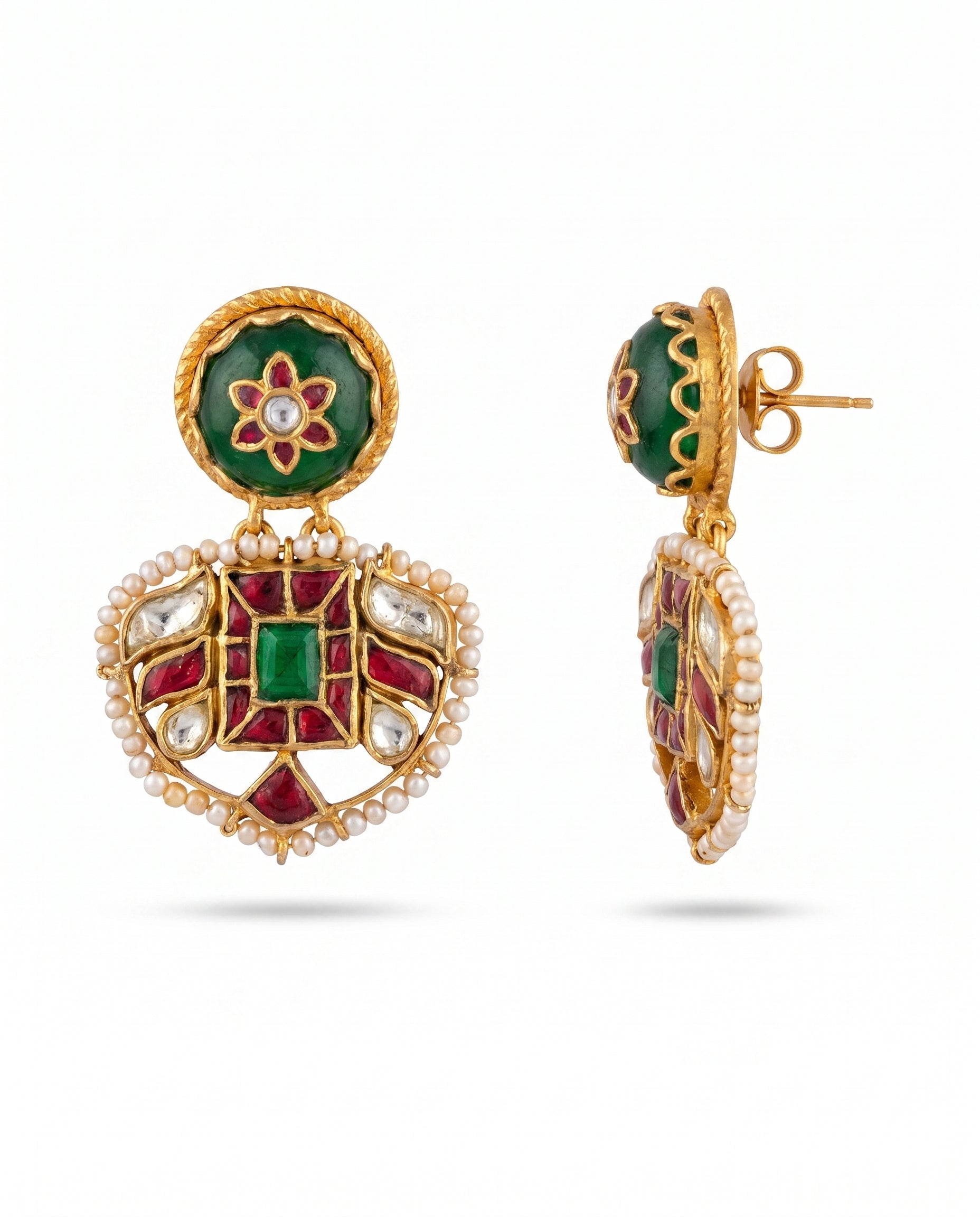 Jadau Seed Pearl Drop Earrings