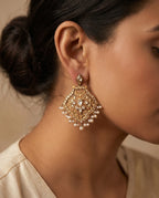 Lattice Pearl Fringe Earrings