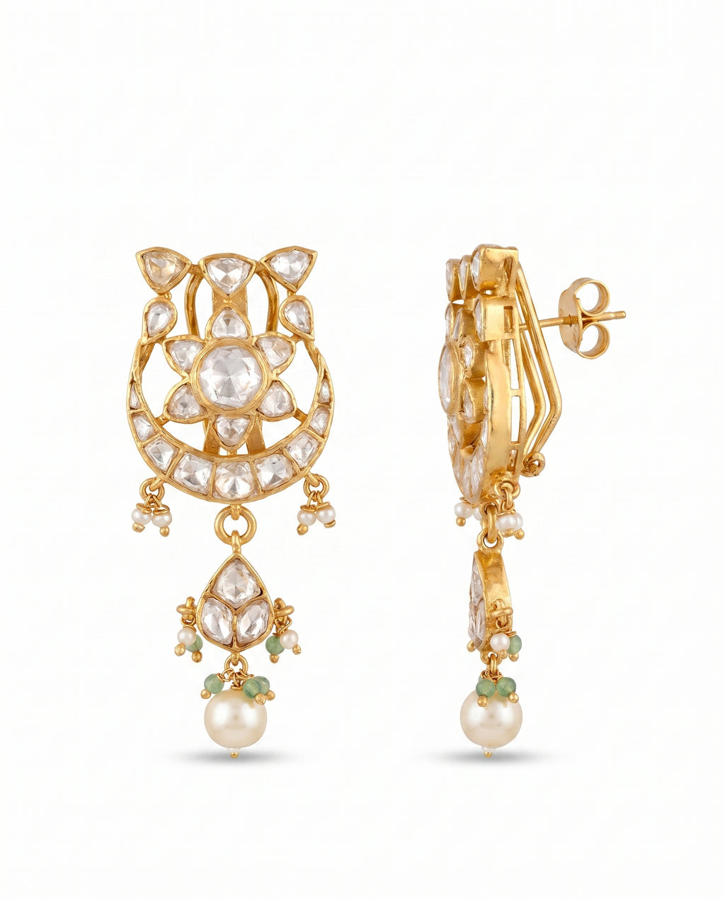 Crescent Pearl  Drop Earrings