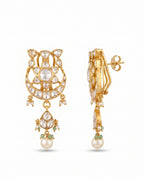 Crescent Pearl  Drop Earrings