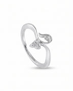 Flowing Curl Crystal Ring