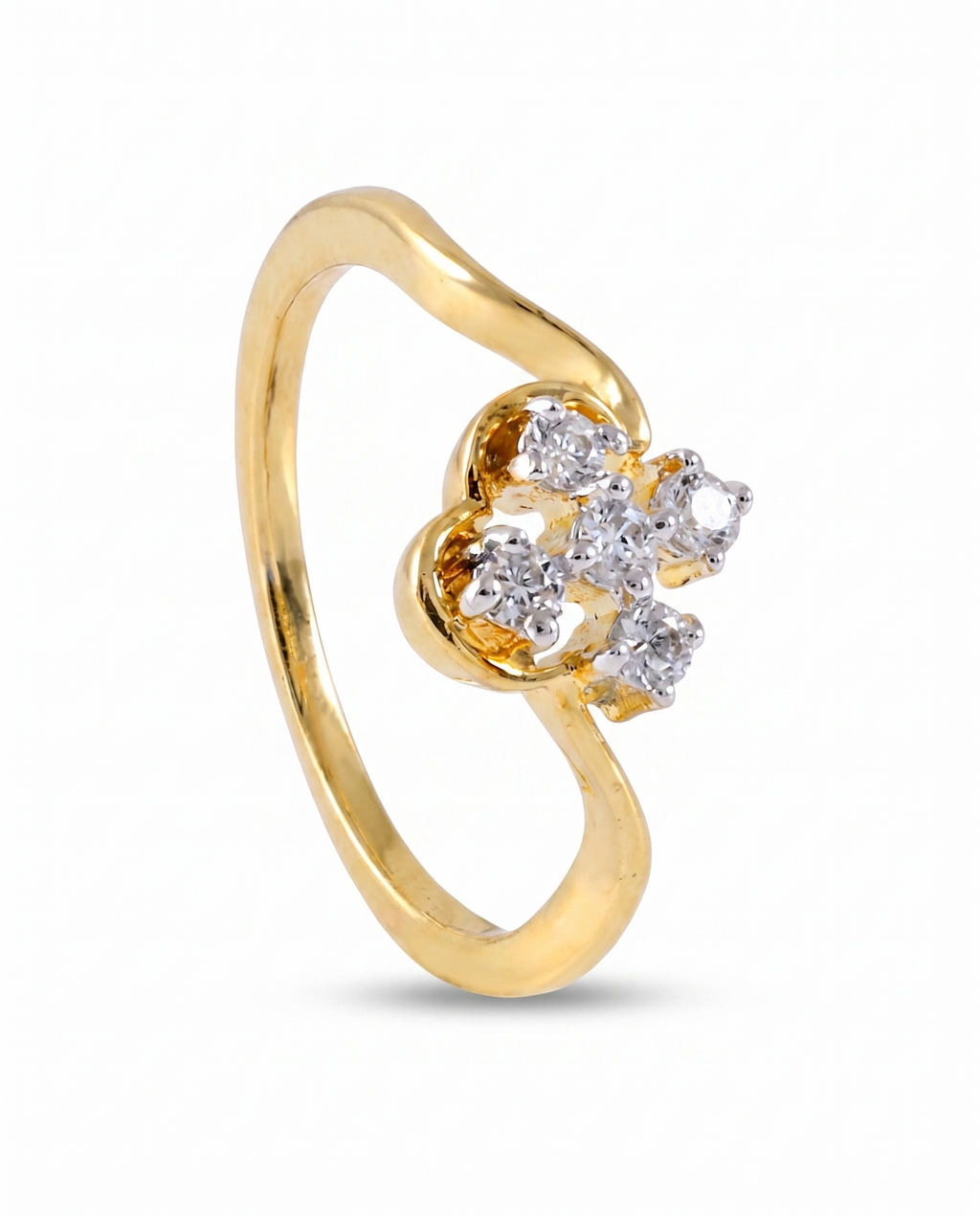 Heart Cradle Crystal Ring