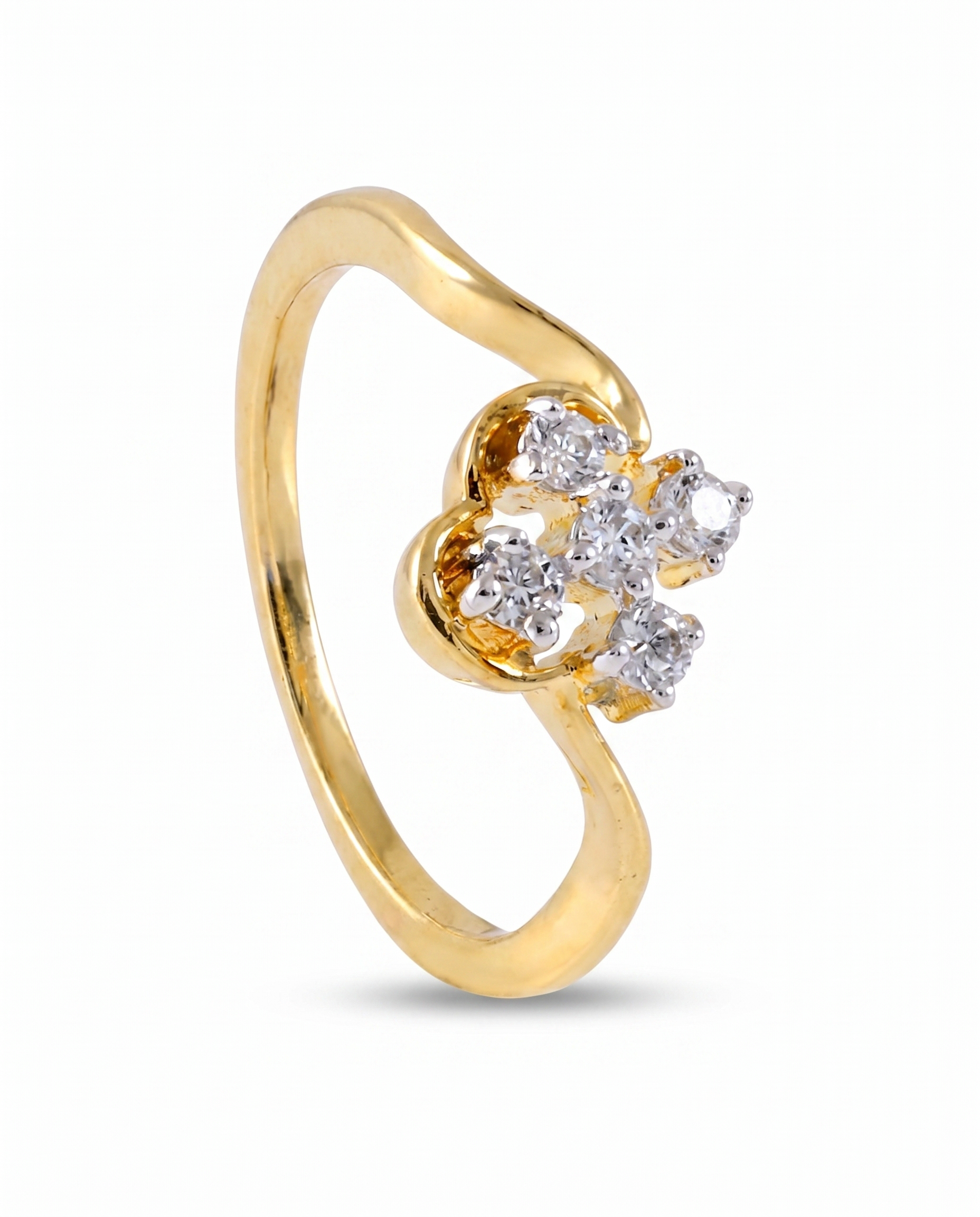 Heart Cradle Crystal Ring