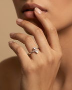 Flowing Curl Crystal Ring