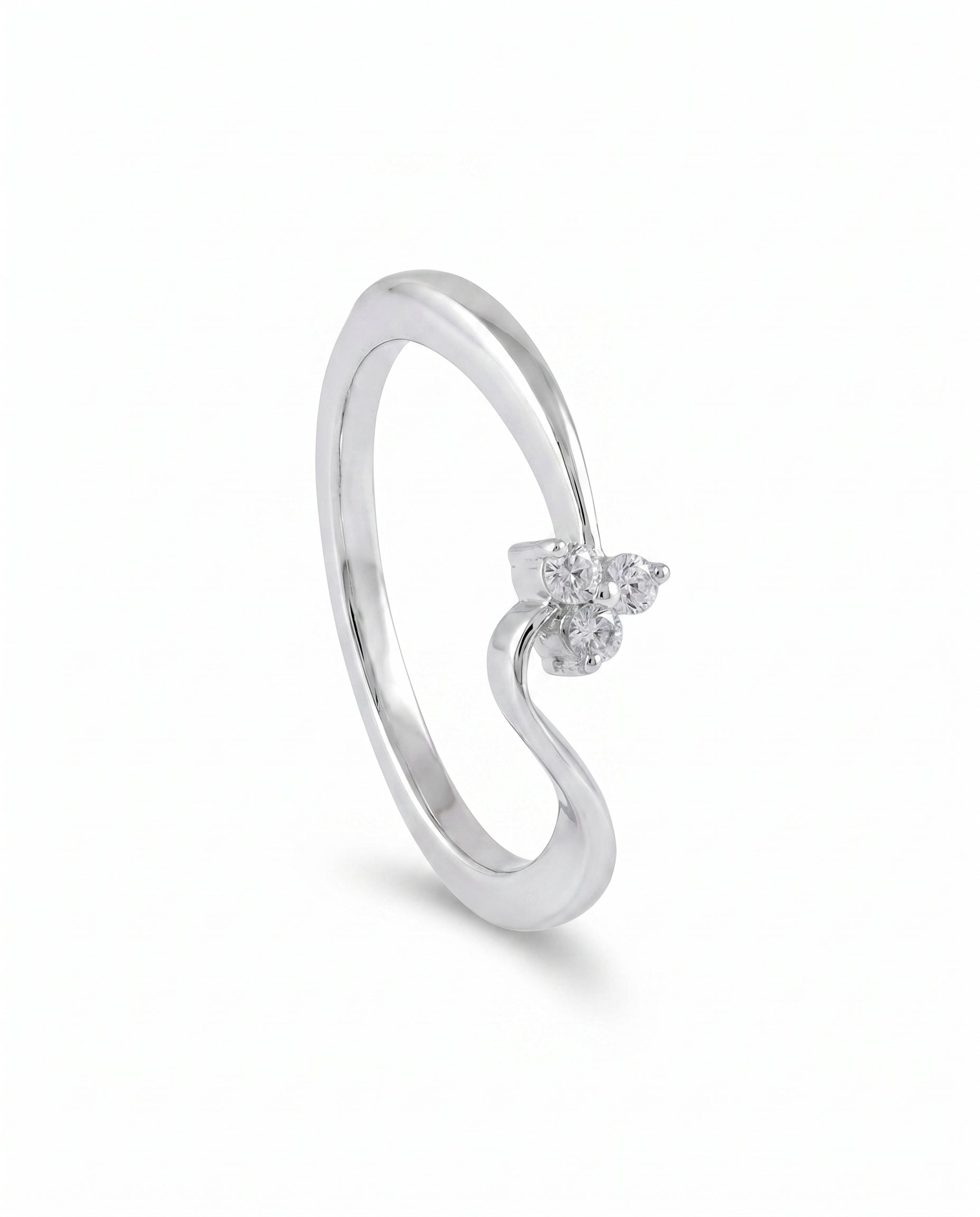 Trio Crystal Wave Ring