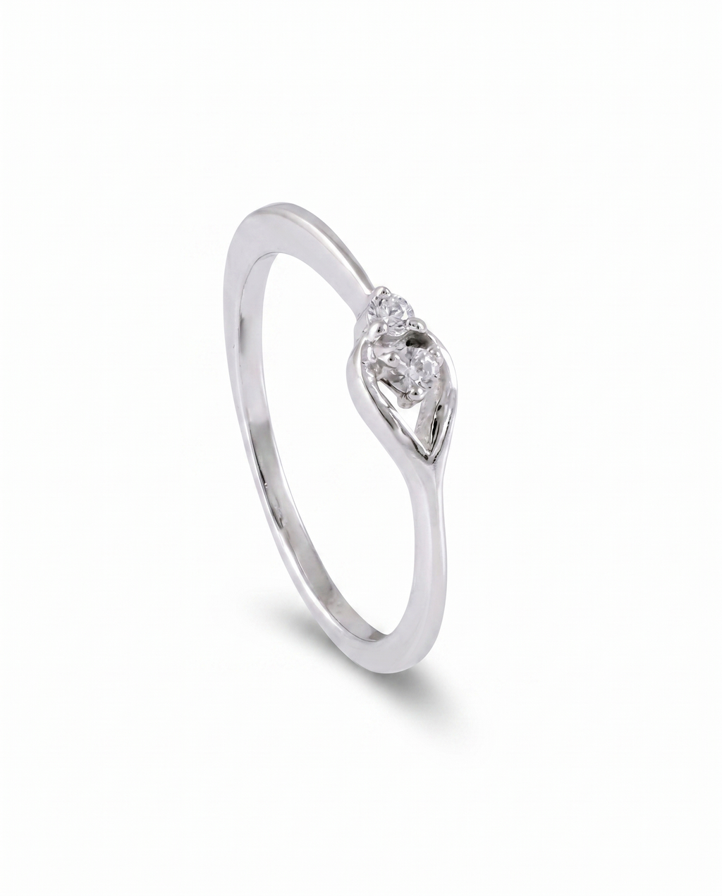 Teardrop Two-Stone Twist Ring