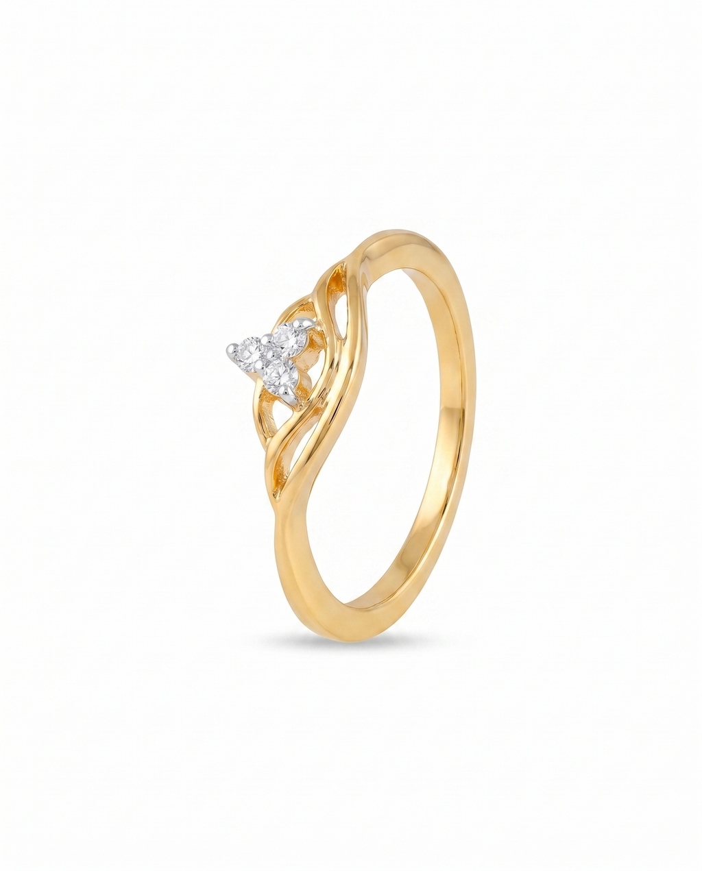 Braided Twist Crystal Ring