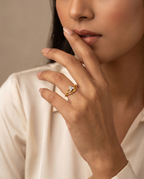 Braided Twist Crystal Ring