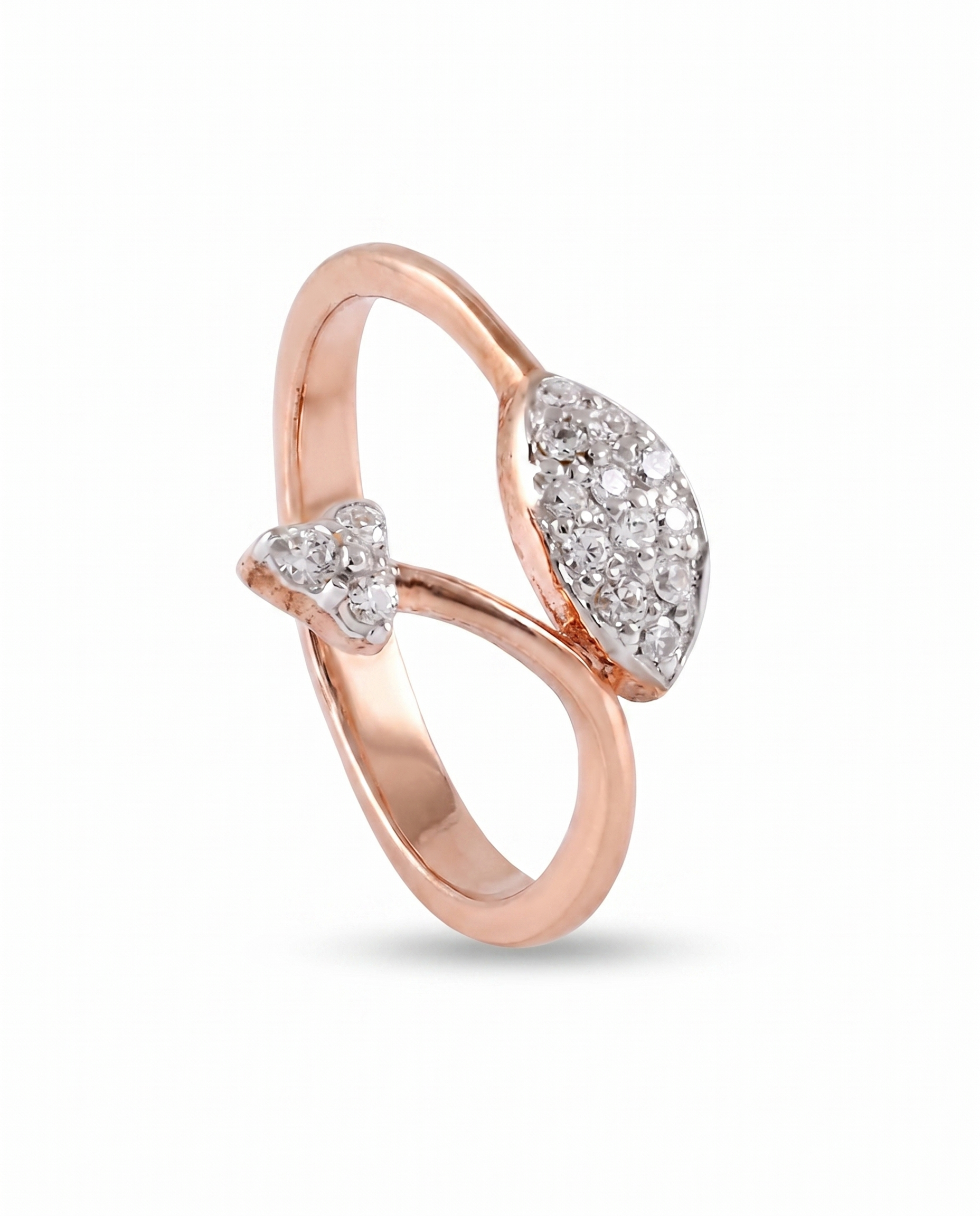 Marquise Bypass Silver Ring