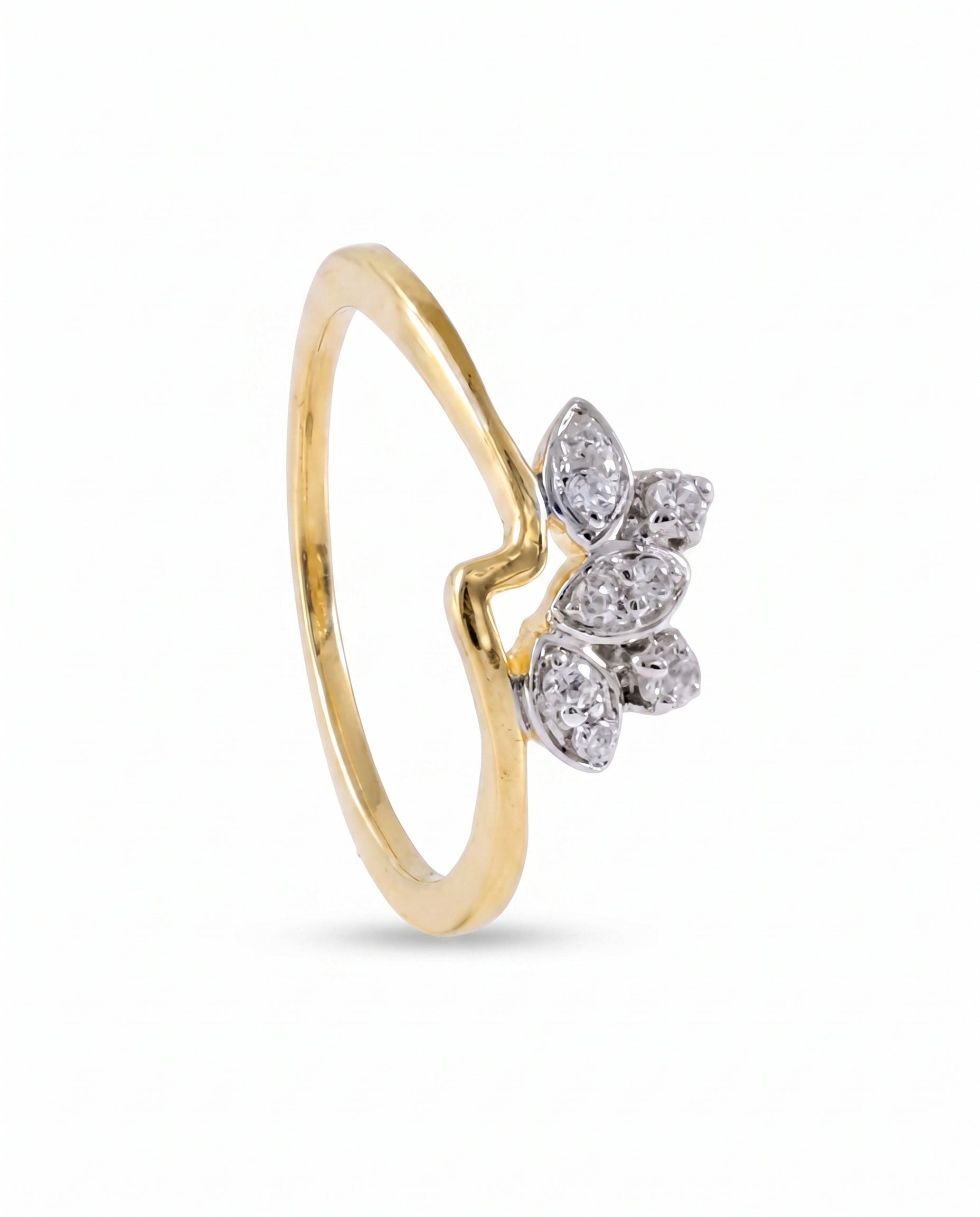 Petal Cluster Chevron Ring