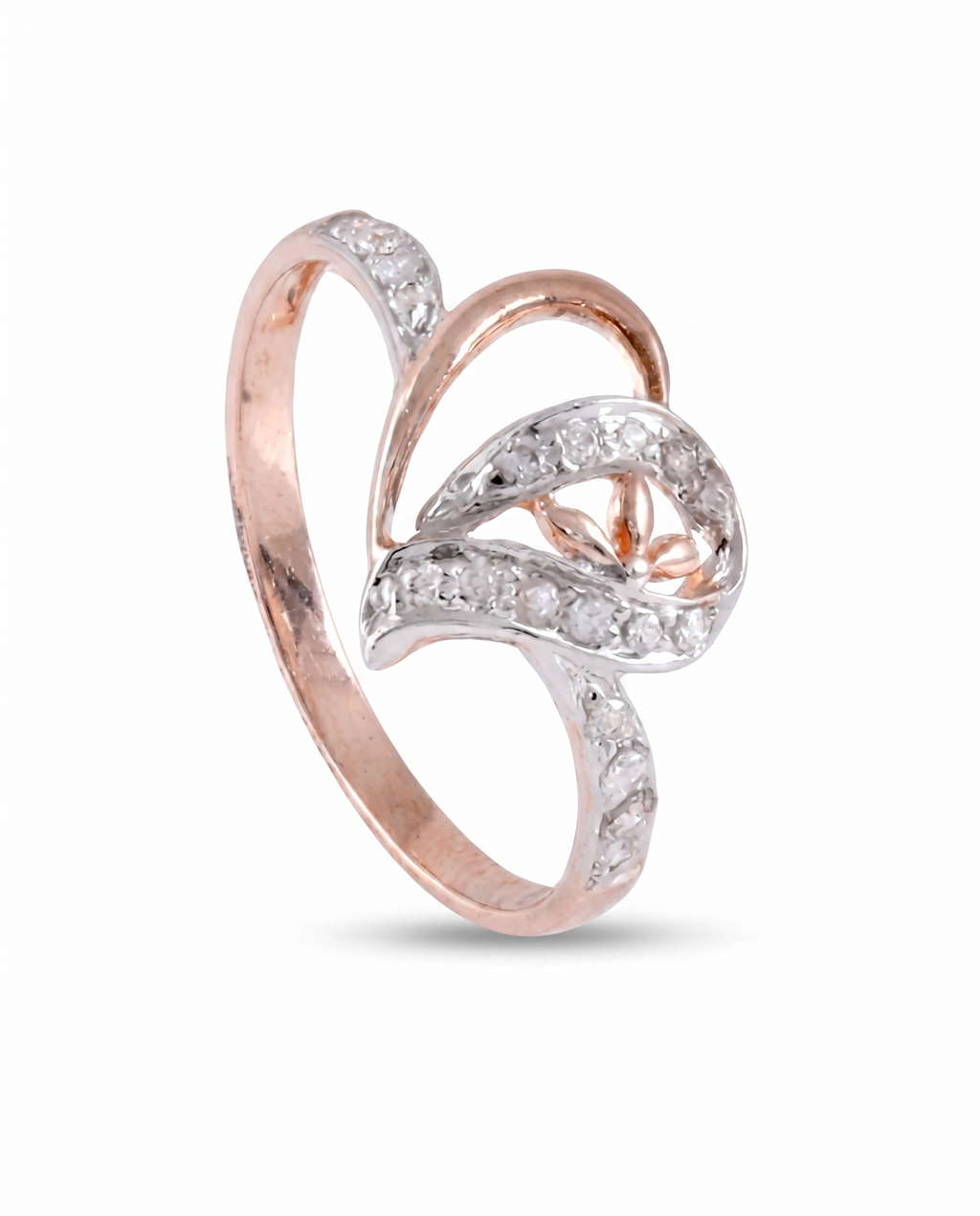 Crystal Swirl Silver Ring