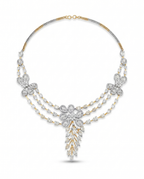 Dual Tone Floral Drape Necklace