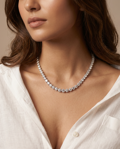 Classic Silver Single line Necklace