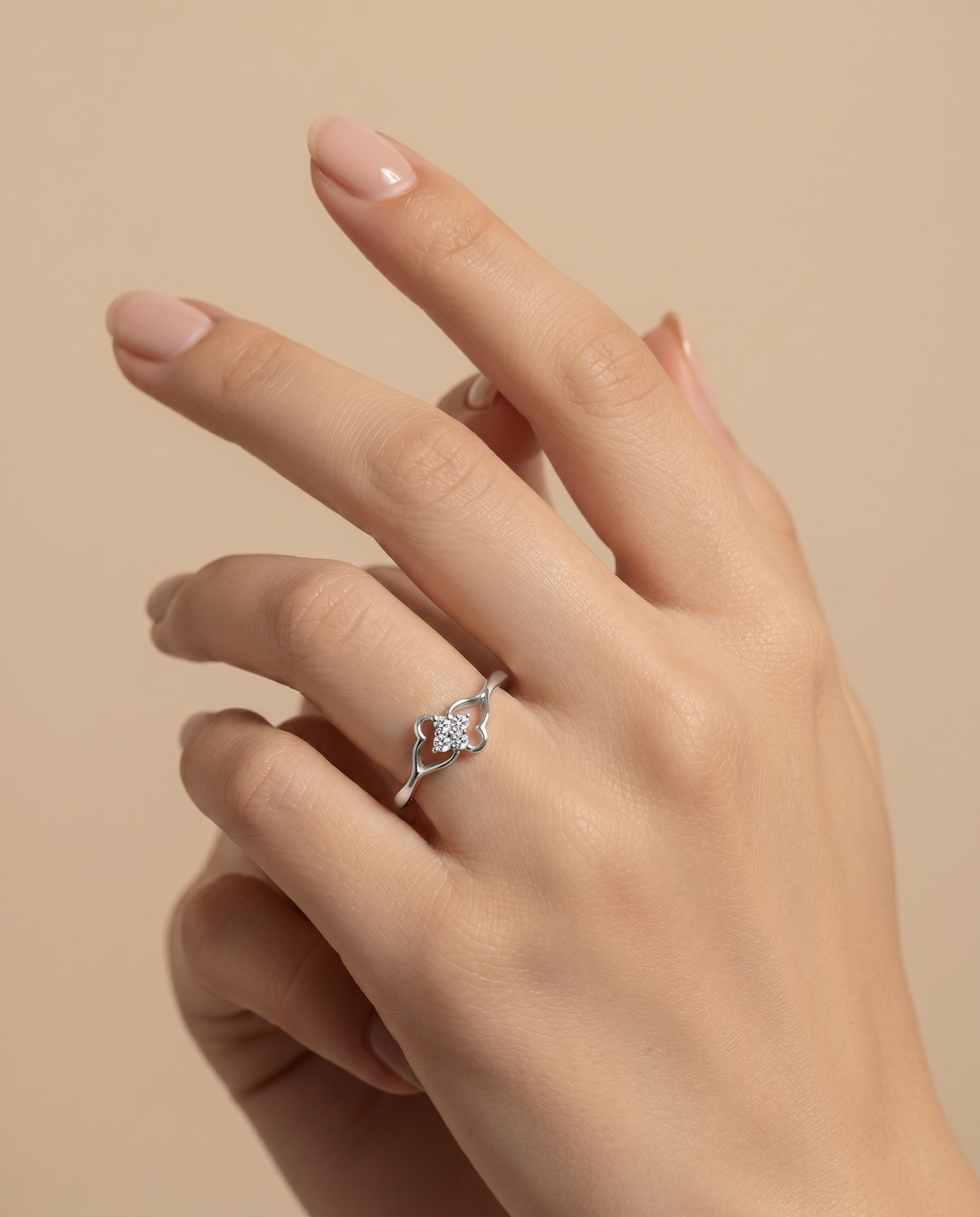 Petal Cluster Chevron Ring