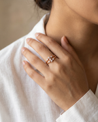 Double Band Moissanite Ring