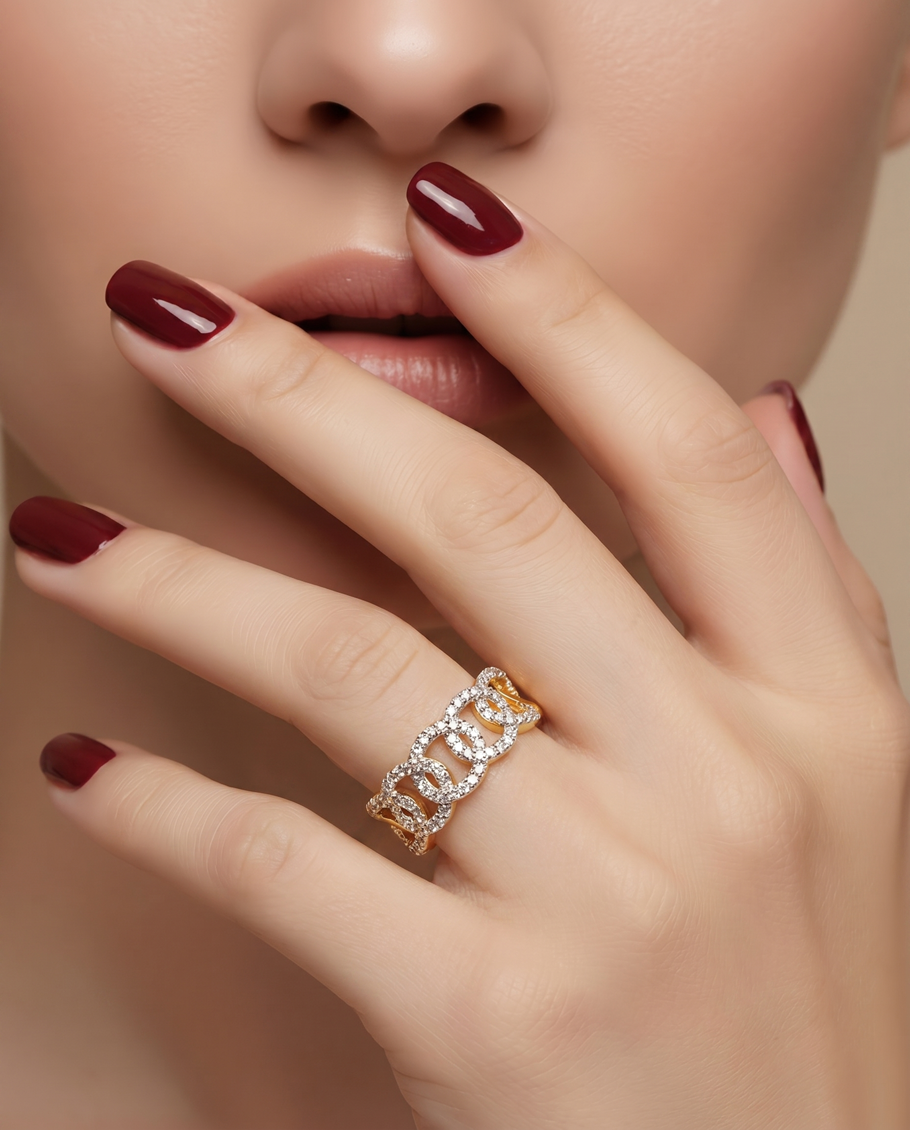 Full Pavé Chain Band Ring
