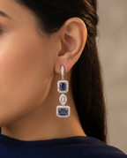 Sapphire Double Halo Earrings