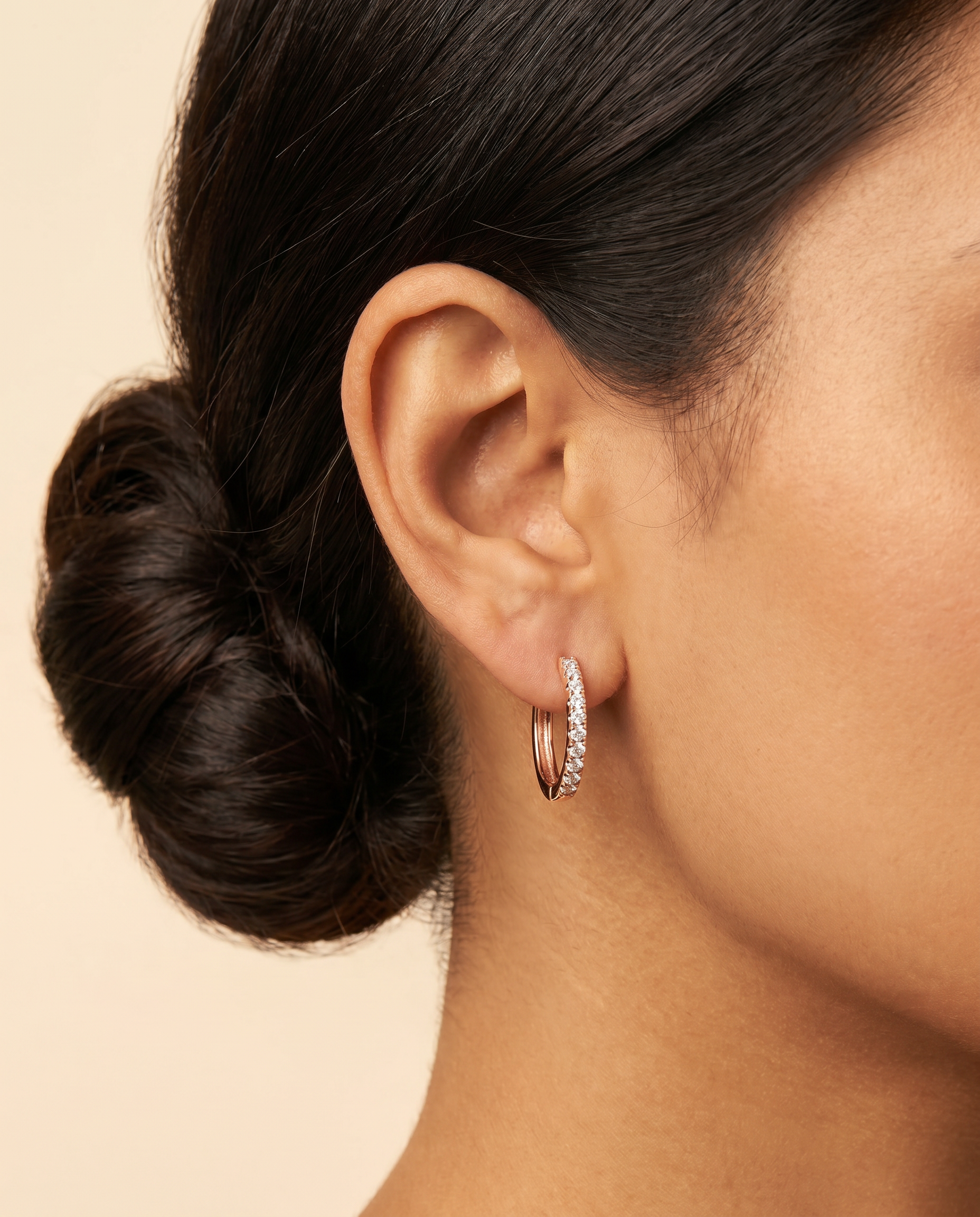 Pave Oval Hoop Earrings