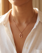 Open Rectangle Ball Drop Pendant