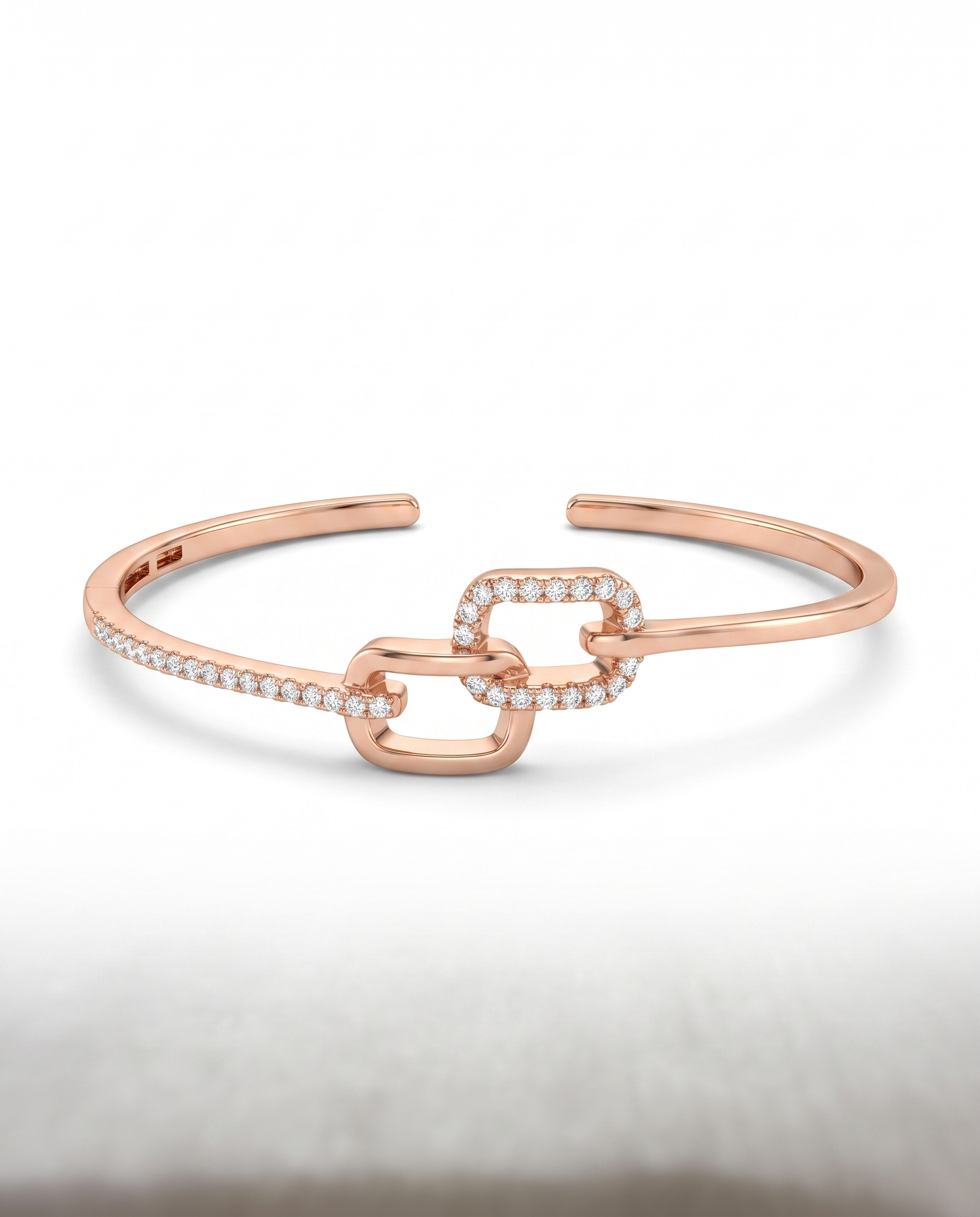 Linked Rectangle Cuff Bangle