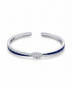 Navy Enamel Knot Cuff Bangle
