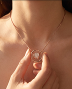 Rose Gold Circle Barrel Necklace
