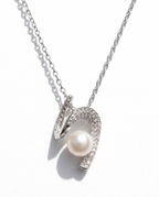 Pearl & Crystal Wrap Pendant Necklace