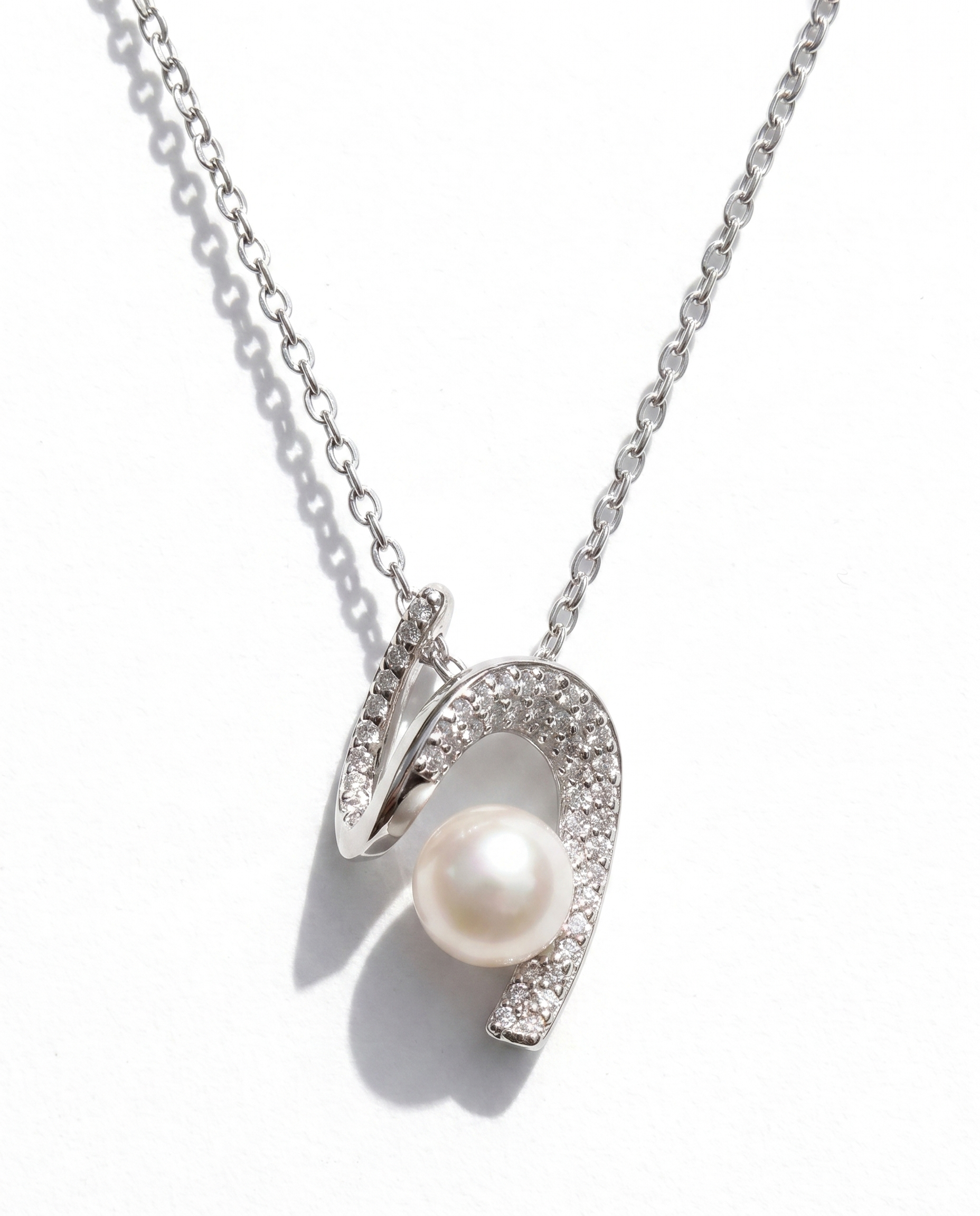 Pearl & Crystal Wrap Pendant Necklace
